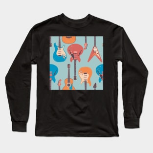 Guitar music pattern Long Sleeve T-Shirt